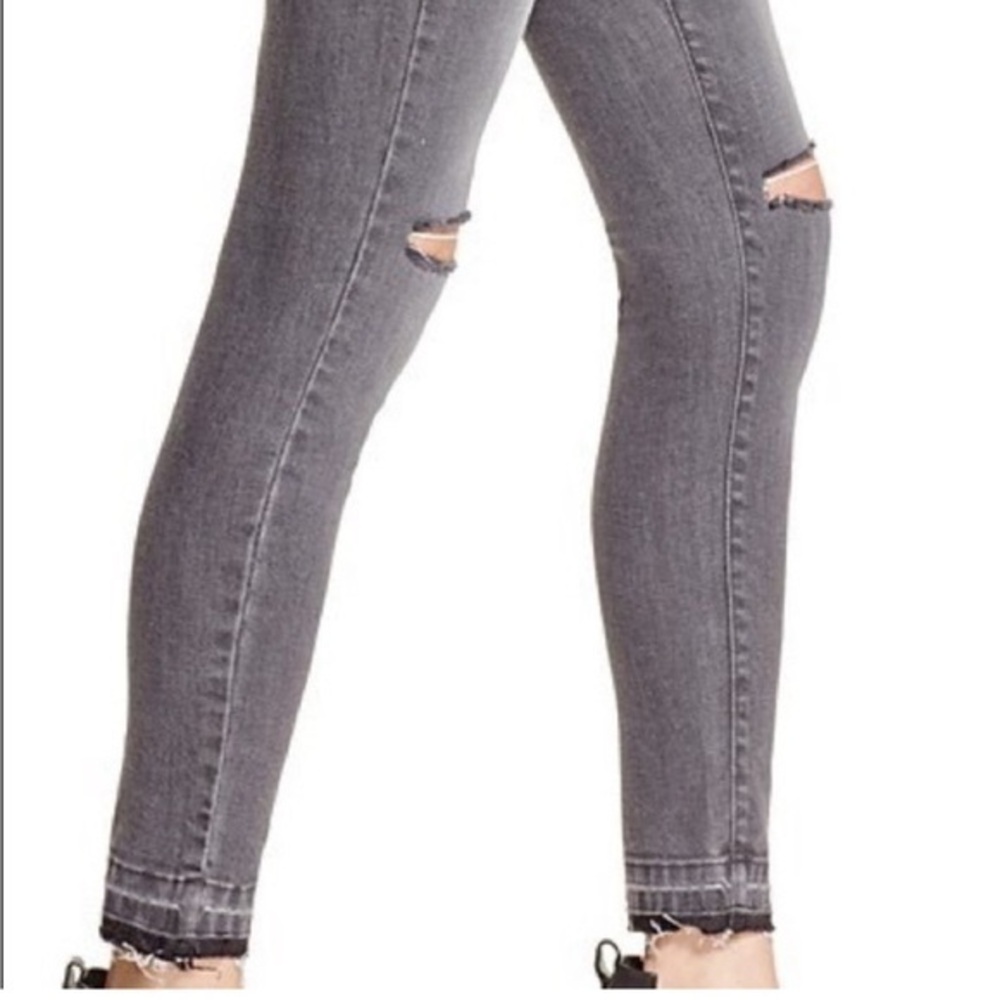 Flying Monkey Gray Skinny Jeans with Ripped Knees
